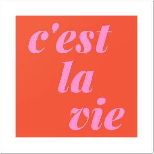 C'est La Vie French Language Quote Posters and Art